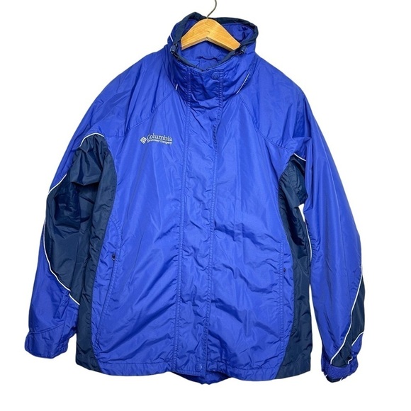 Columbia Core Interchange Blue Zip Button Snap Close Winter Jacket Womens Size M - Picture 1 of 8